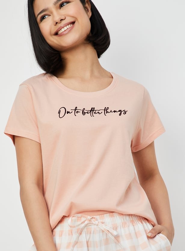 Women Checked PJ Set - Image 3