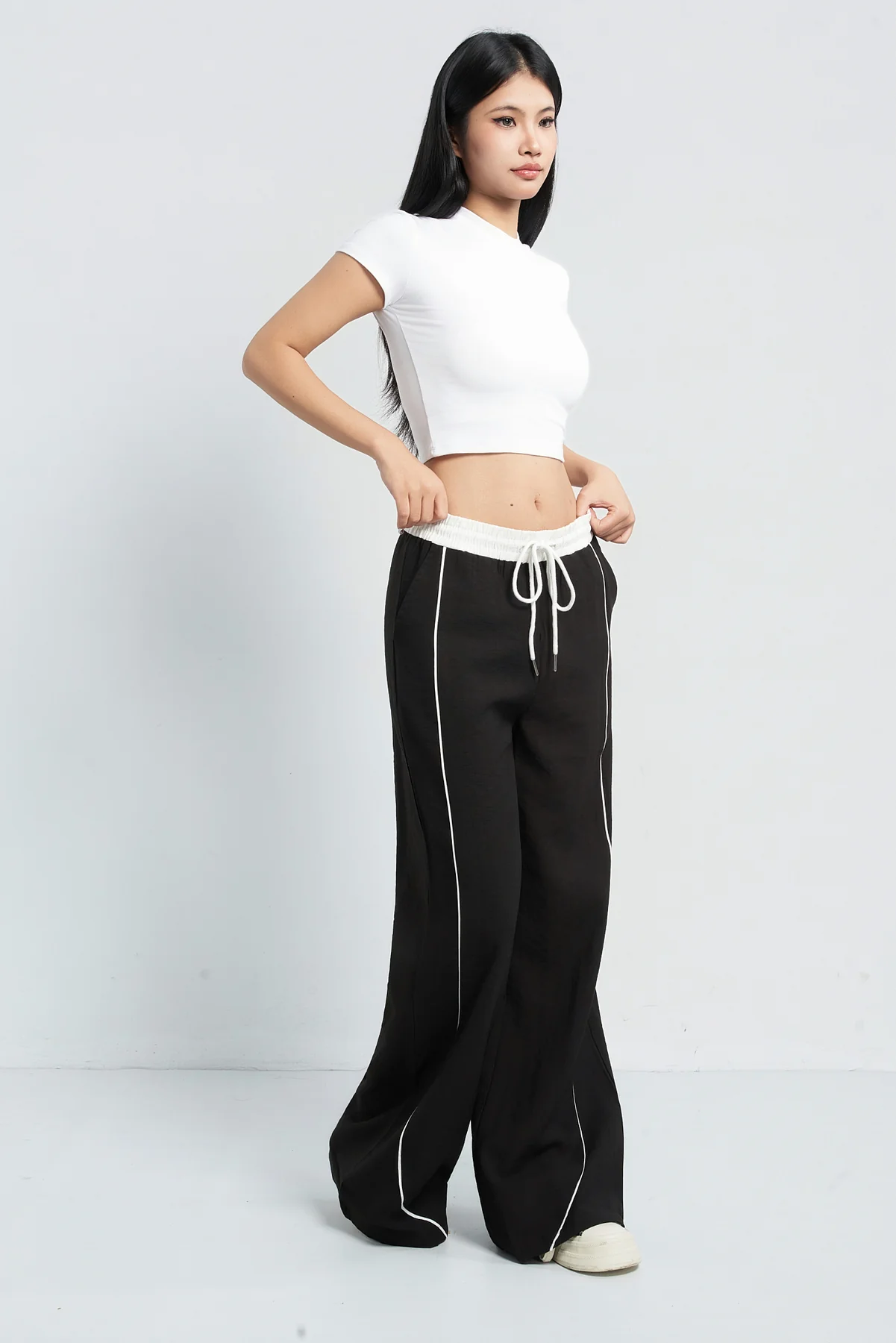Drawstring Wide Leg Pants - Image 2