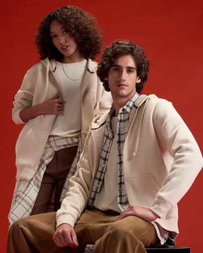 Men’s Solid Zip-Up Hoodie Sweatshirt | Tapioca