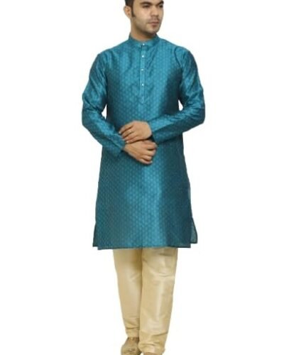 Men’s Dobby Silk Kurta Pajama Slim Fit | Elegant Ethnic Wear for Wedding, Festive & Party
