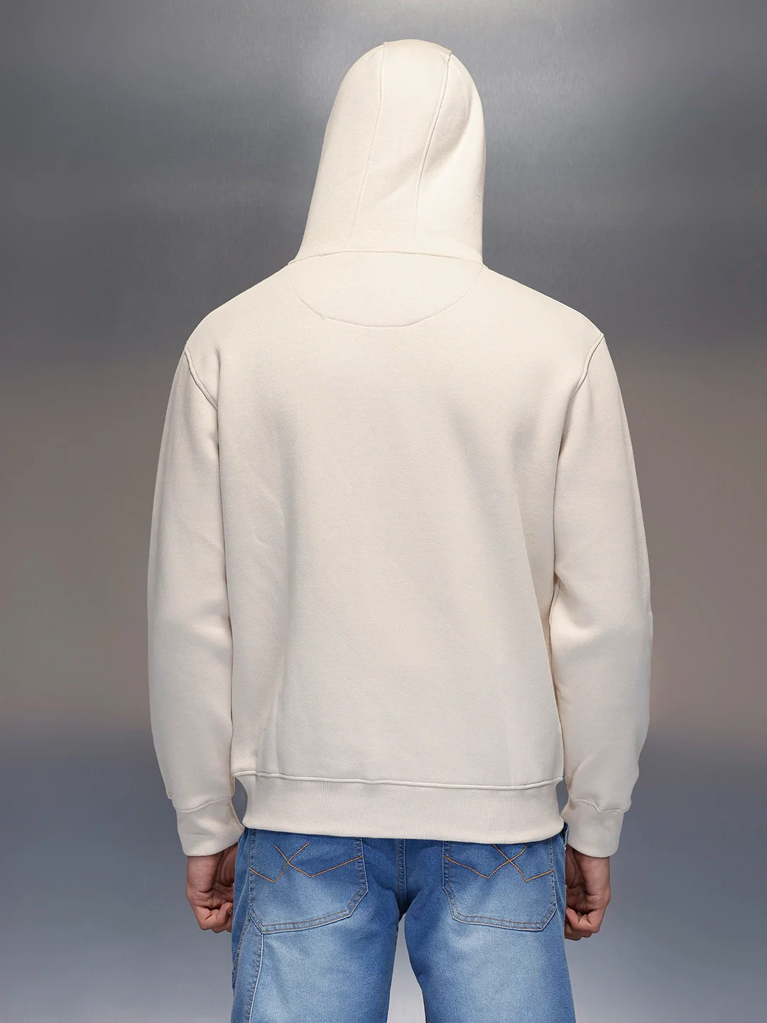 Men's casual sweatshirt with print design | Beige - Image 4