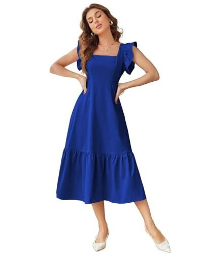 Girl's & Women's Solid Color Square Neck