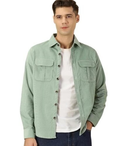 Men's Cotton Slim Fit Premium Corduroy Long Sleeve Casual Shirt