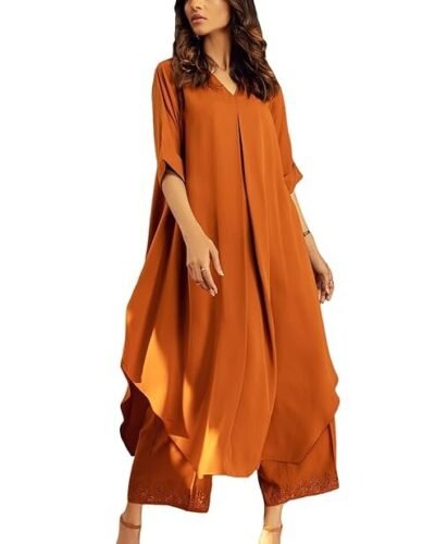 ANNI DESIGNER | Women's Pure Cotton Rust Co-ord Set