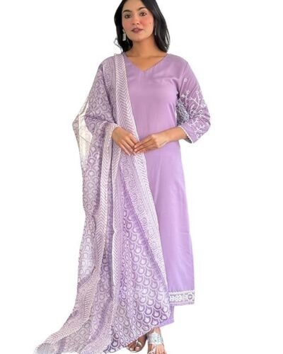Women's Rayon Embroidered Straight Kurta