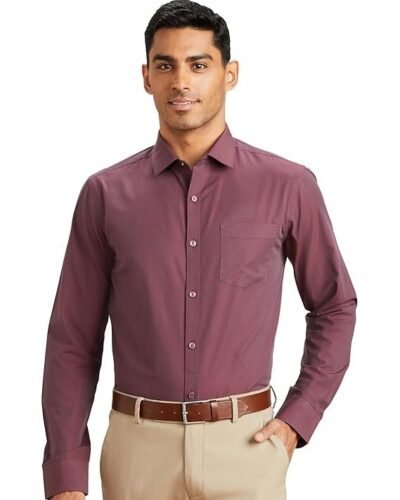Symbol Men's Solid Cotton Slim Fit Formal Shirt