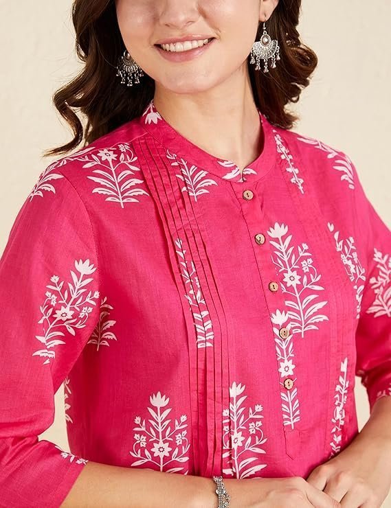 Women's Cotton Printed A-line Short Kurti | Available in Plus Size - Image 4