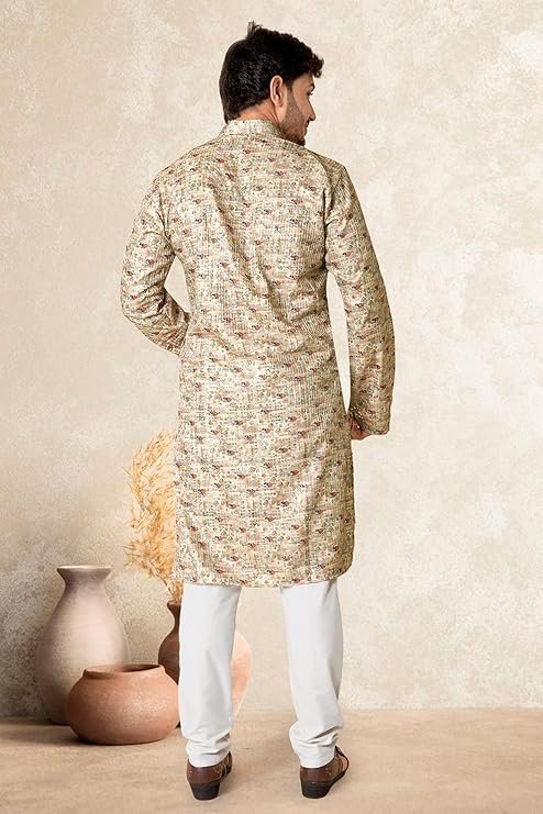 Kaavvllee Men’s Digital Print & Embroidered Kurta - Image 2