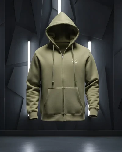 Soft fleece hoodie with tonal logo & stitch detail | Light Green